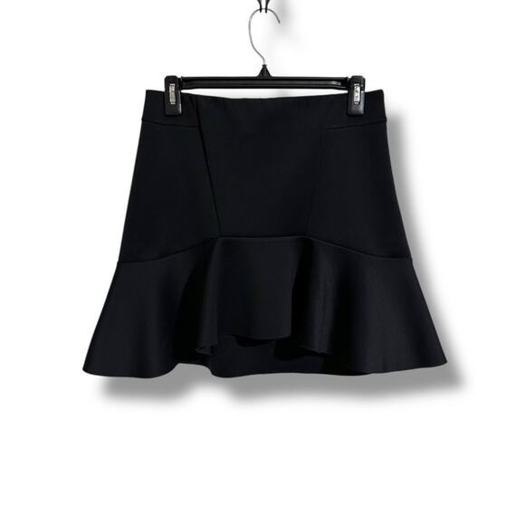 Women’s Guess brand Black Ruffled Mini Skirt high low Fit and Flare medium - Picture 1 of 5